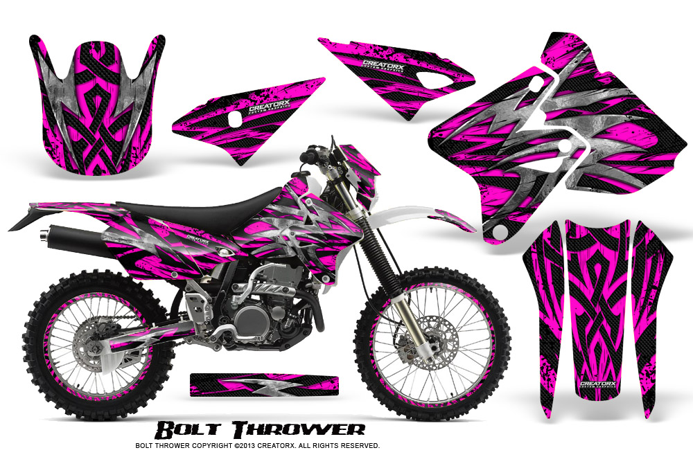 Suzuki DRZ400 Enduro Graphics Kit Bolt Thrower Pink WB NP Rims